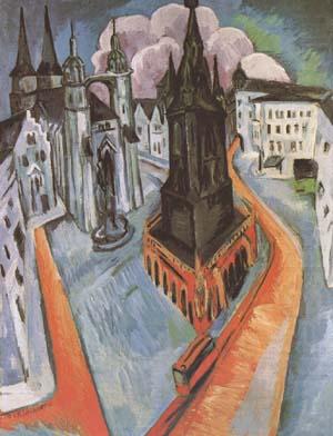 Ernst Ludwig Kirchner The Red Tower in Halle (mk09) china oil painting image